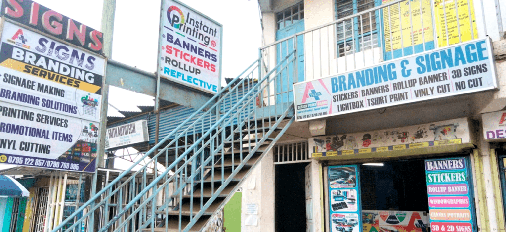 Aplus signs is a printing and branding company that specializes in: design artworks, printing stickers, banners, roll up banners, eulogy, business cards, posters, car branding, 2d, 3d, neon signs, light boxes, AI designs and all signage works in Kenya